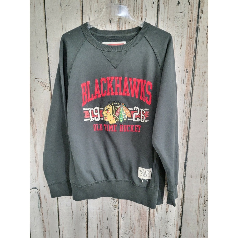 Old Time Hockey Mens M Chicago‎ Blackhawks Retro Pullover Sweatshirt Hoodie